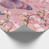 Kirschblüte & Schmetterlinge Geschenkpapier (Ecke)