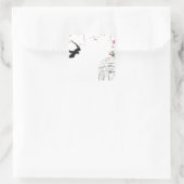 Kirschblüte, Schwalbe, Vogelkäfig Quadratischer Aufkleber (Tasche)