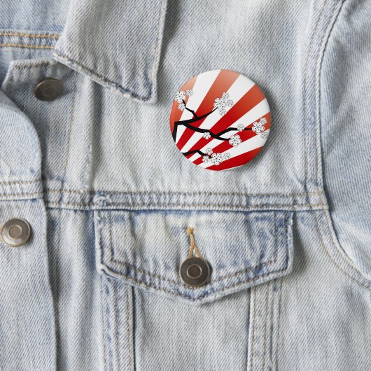Kirschblüte-Sonnenaufgang-weißer Button (Beispiel)