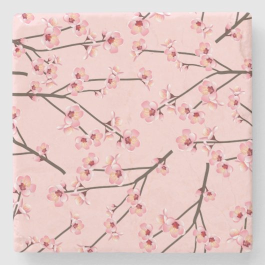 Kirschblüte Steinuntersetzer (Vorderseite)