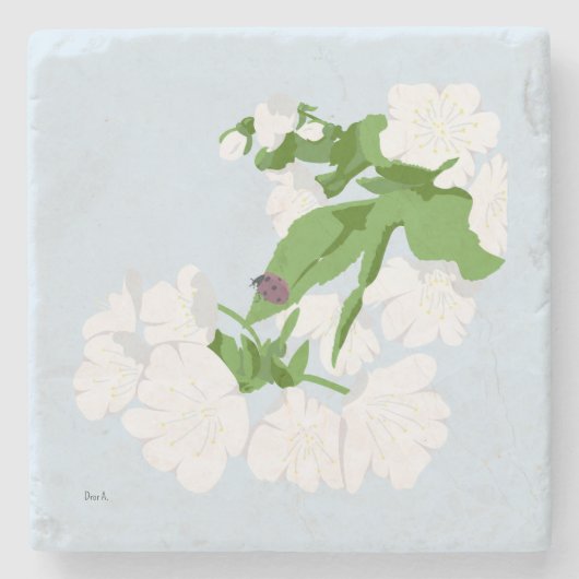 Kirschblüte steinuntersetzer (Vorderseite)