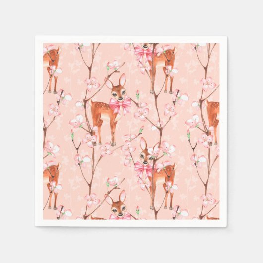 Kirschblüte und -fawns /2 serviette (Vorderseite)