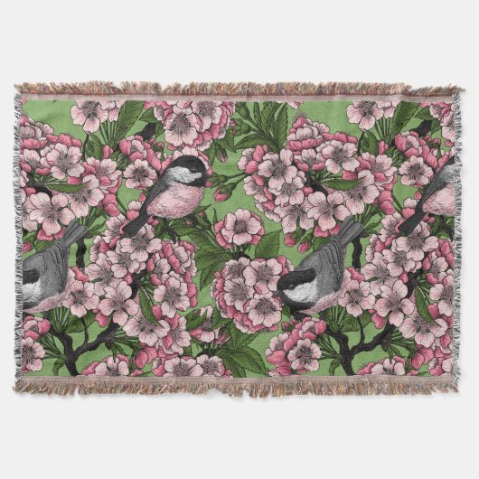 Kirschblüte und Kichererbsen auf Grün Decke (Vorderseite)