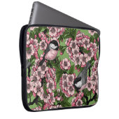 Kirschblüte und Kichererbsen auf Grün Laptopschutzhülle (Vorne Rechts)