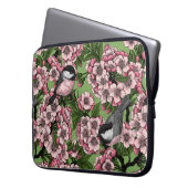 Kirschblüte und Kichererbsen auf Grün Laptopschutzhülle (Vorderseite Links)