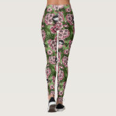 Kirschblüte und Kichererbsen auf Grün Leggings (Rückseite)