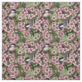 Kirschblüte und Kichererbsen auf Grün Stoff (Muster)
