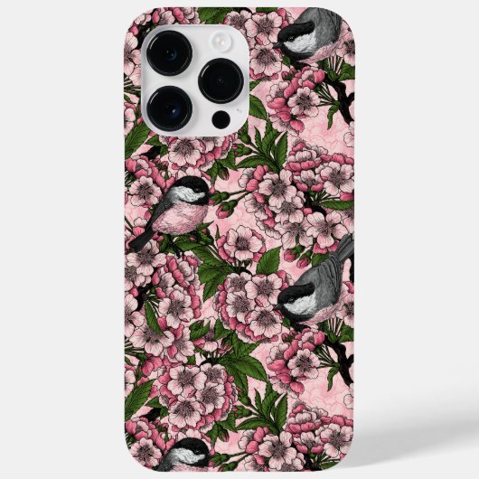 Kirschblüte und Kichererbsen auf rosa Case-Mate iPhone Hülle (Rückseite)