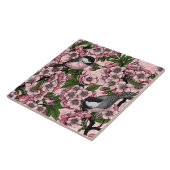 Kirschblüte und Kichererbsen auf rosa Fliese (Seite)