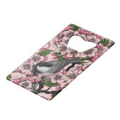 Kirschblüte und Kichererbsen auf rosa Geldbeutel Flaschenöffner (Rückseite Schrägansicht)