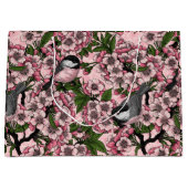 Kirschblüte und Kichererbsen auf rosa Große Geschenktüte (Vorderseite)