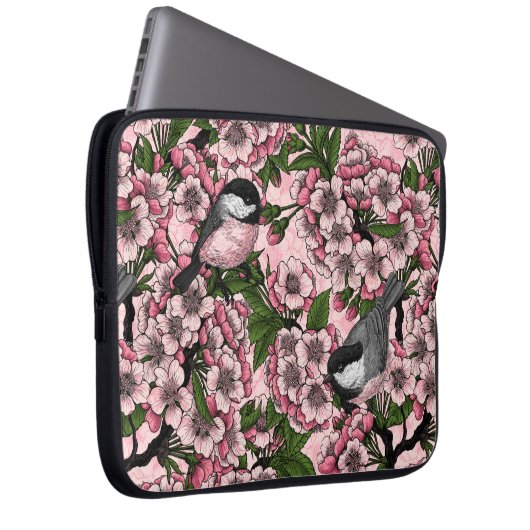 Kirschblüte und Kichererbsen auf rosa Laptopschutzhülle (Vorne Rechts)