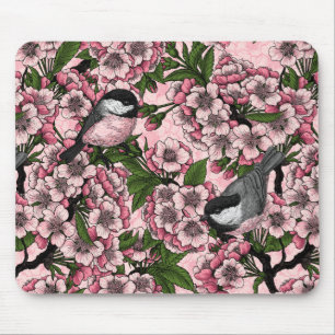 Kirschblüte und Kichererbsen auf rosa Mousepad