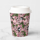 Kirschblüte und Kichererbsen auf rosa Pappbecher (Rechts)