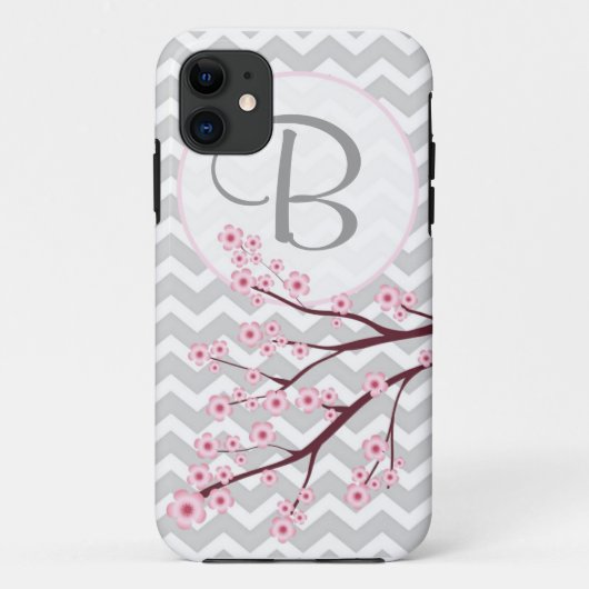 Kirschblüte und Zickzack Monogramm iPhone 5 Fall Case-Mate iPhone Hülle (Rückseite)