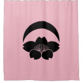 Kirschblüte unter Halbmond Duschvorhang (Vorderseite)