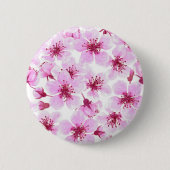 Kirschblüte Wasserfarbe Button (Vorderseite)