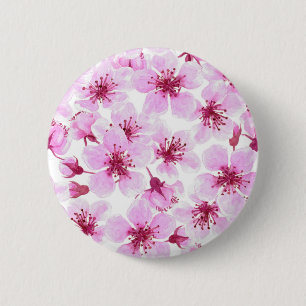 Kirschblüte Wasserfarbe Button
