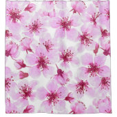 Kirschblüte Wasserfarbe Duschvorhang (Vorderseite)