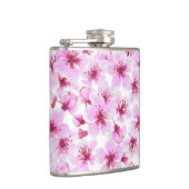 Kirschblüte Wasserfarbe Flachmann (Rechts)