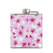 Kirschblüte Wasserfarbe Flachmann (Rückseite)