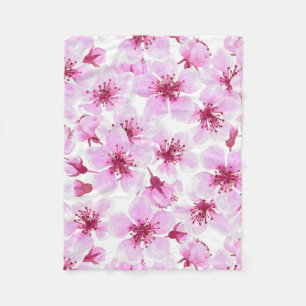 Kirschblüte Wasserfarbe Fleecedecke