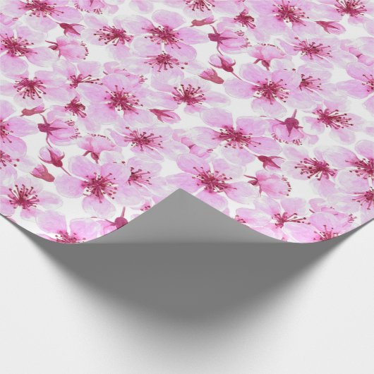 Kirschblüte Wasserfarbe Geschenkpapier (Ecke)
