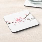 Kirschblüte Wasserfarbe Getränkeuntersetzer (Linke Seite)