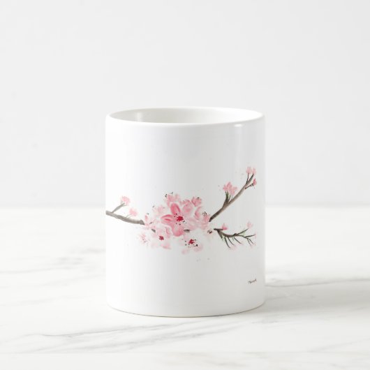 Kirschblüte Wasserfarbe Kaffeetasse (Mittel)