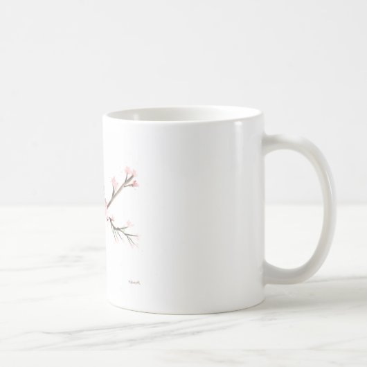 Kirschblüte Wasserfarbe Kaffeetasse (Rechts)