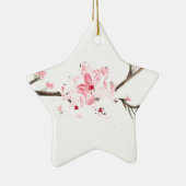 Kirschblüte Wasserfarbe Keramik Ornament (Rechts)