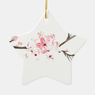 Kirschblüte Wasserfarbe Keramik Ornament