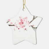 Kirschblüte Wasserfarbe Keramik Ornament (Links)