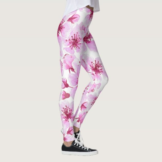 Kirschblüte Wasserfarbe Leggings (Rechts)
