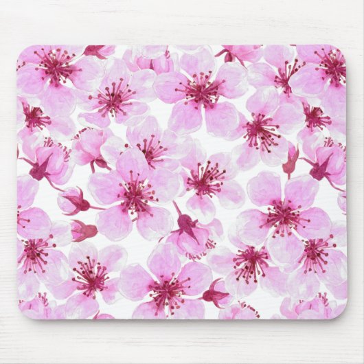 Kirschblüte Wasserfarbe Mousepad (Vorne)