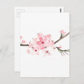 Kirschblüte Wasserfarbe Postkarte (Vorne/Hinten)