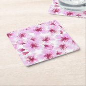 Kirschblüte Wasserfarbe Rechteckiger Pappuntersetzer (angewinkelt)