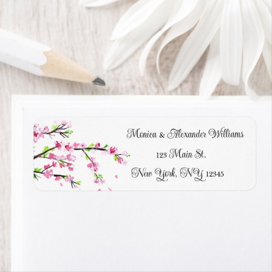 Kirschblüte Wasserfarbe Rosa Rücksendeadresse Labe (Insitu)