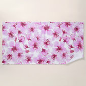 Kirschblüte Wasserfarbe Strandtuch (Vorderseite)