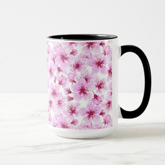 Kirschblüte Wasserfarbe Tasse (Rechts)