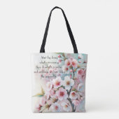 Kirschblüte & Zitat Tasche (Rückseite)