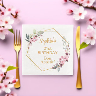 Kirschblüten 21. Geburtstags-Abendgesellschaft Ser Serviette