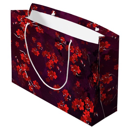 Kirschblüten 3 große geschenktüte (Rückseite Schrägansicht)