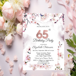 Kirschblüten 65. Geburtstag Einladung