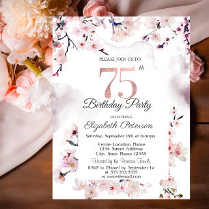 Kirschblüten 75. Geburtstag Einladung
