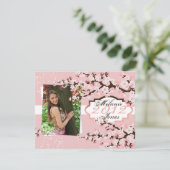 Kirschblüten-Absolvent-Mitteilung u. Einladung (Stehend Vorderseite)