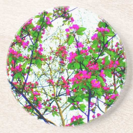 'Kirschblüten-Abstrakt' Untersetzer (Vorne)