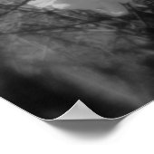 Kirschblüten am Himmel, schwarz-weiß Poster (Ecke)