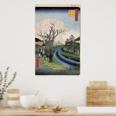 Kirschblüten am Ufer des Tama-Flusses Poster (Küche)