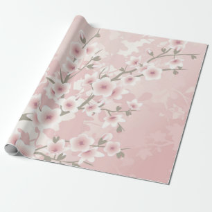 Kirschblüten-Aprikosen-Vintage-Blumen-Pastell Geschenkpapier